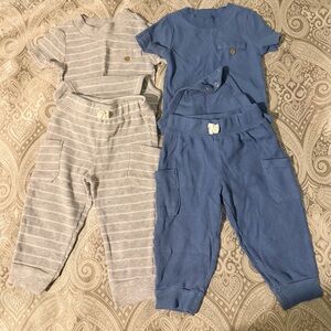 Carter's Two-Piece Knit Sets in Blue and Gray